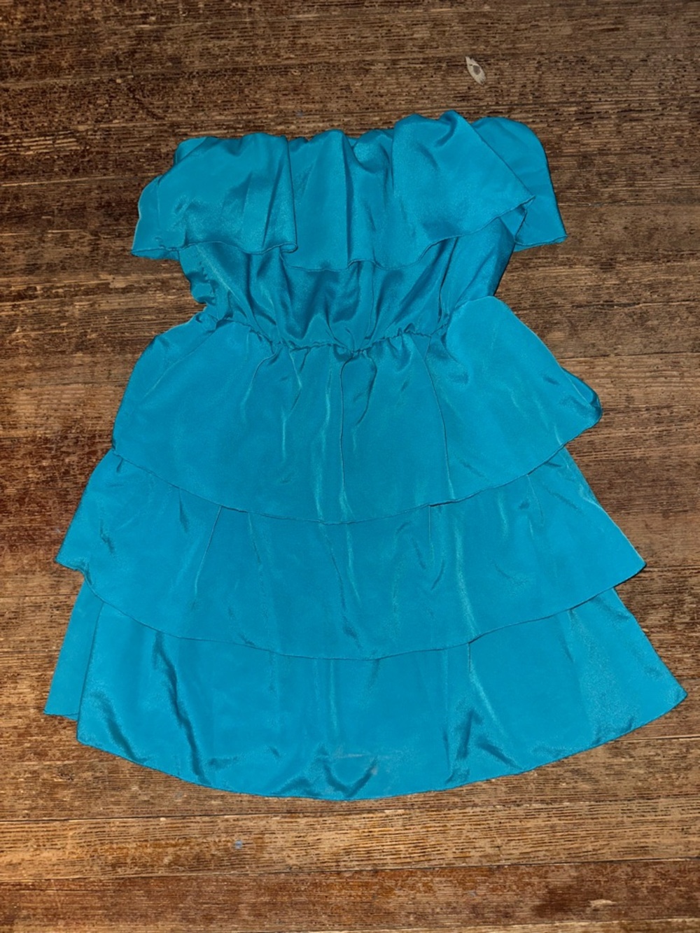 women’s Teal Tiered Ruffle Dress